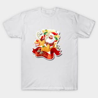 Santa on the reindeer T-Shirt